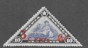 Liberia 1918, 3c on 10c triangle off., space between "C" and "E", perf. 14  #O97 - Picture 1 of 1