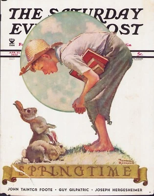 APR 27 1935 Springtime NORMAN ROCKWELL SATURDAY EVENING POST ORIG COVER ONLY #1 - Image 1 of 3