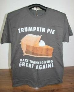 Trumpkin Pie - Fai di nuovo il Ringraziamento Great Again T-Shirt Grande, Grigio - Foto 1 di 5