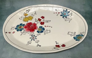 Molly Hatch FLOWER PATCH Oval Serving Platter Floral 15 3/4” - Picture 1 of 3