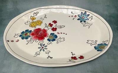 Molly Hatch FLOWER PATCH Oval Serving Platter Floral 15 3/4” - Image 1 of 3
