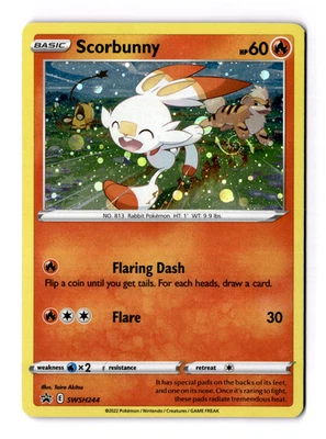 Scorbunny - (Cosmos Holo) SWSH244 SWSH: Sword & Shield Promo Cards Holo Swirl - Image 1 of 3