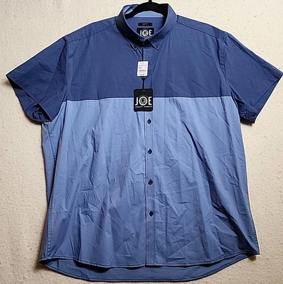 Camisa JOE Abboud Para Hombres Azul Micro Manga Corta Talla 2x Nueva Con Etiquetas Foto 1 de 4