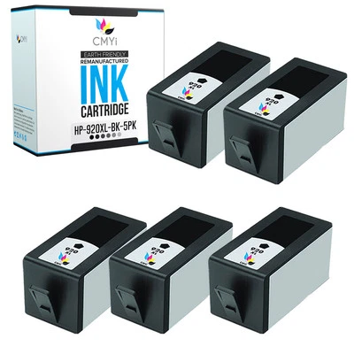 5 PK 920XL Black Ink Cartridges for HP 920 XL Officejet 7000 7500A 6500 6500A - Image 1 of 4