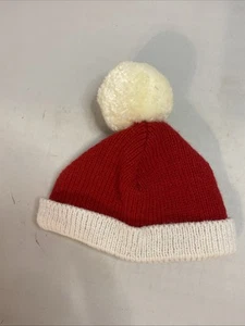 GOOD Knit Red Santa Claus Christmas Hat, Baby Or Doll Size - Picture 1 of 7