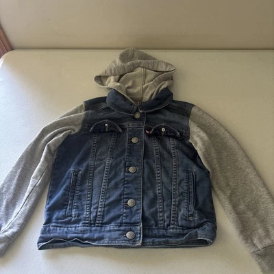 Chaqueta Jean Sudadera con Capucha Levi Strauss Co Gris Claro Sudadera con Capucha Talla 7, Juvenil Foto 1 de 4