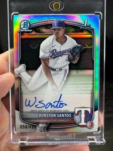 2025 Bowman Chrome Refractor Auto /499 Winston Santos - Picture 1 of 2
