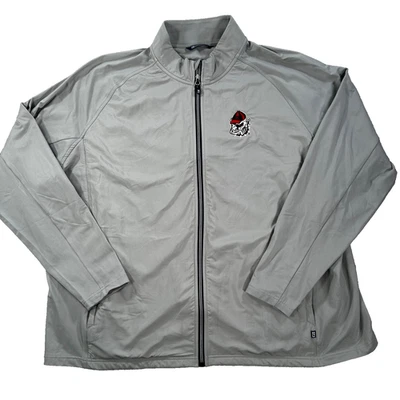 Georgia Bulldogs Cutter & Buck Full Zip Jacket Men's XXXL Gray Logo Windbreaker - Image 1 of 4