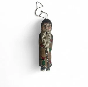 Hand-carved rustic wooden Santa Claus Christmas ornament Limb Folk Cardinal Pine - Picture 1 of 6