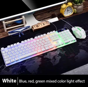 KM320 RGB Backlit Gaming Keyboard and Mouse Combo Waterproof USB for PC Laptop - Picture 1 of 5