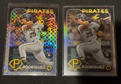 2024 Topps Chrome Endy Rodriguez Xfractor & Refractor 2 Card Lot #295 RC - Image 1 of 4