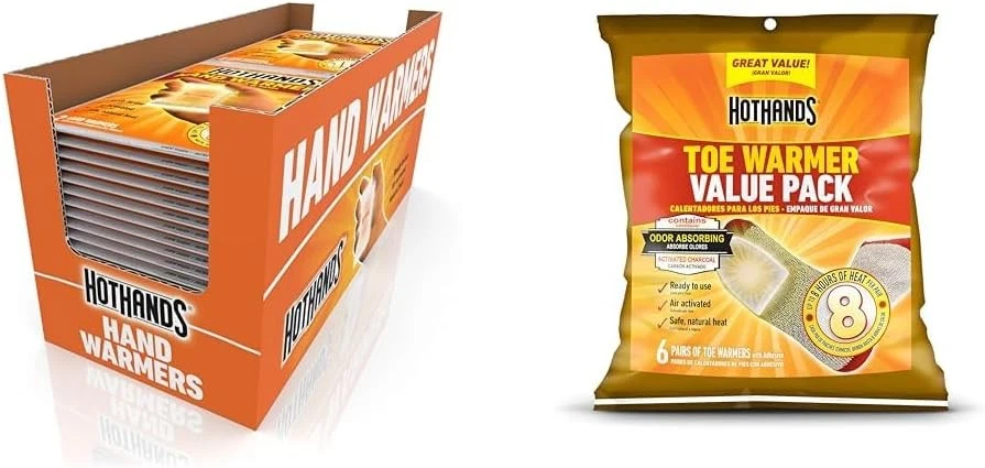 Calentadores de manos HotHands - Aire inodoro natural seguro de larga duración 40 pares, negro  Foto 1 de 4