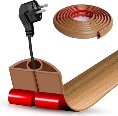 Cubierta de cable de piso autoadhesiva ocultador de cable piso 10 pies piso cable de administración potencia Foto 1 de 4