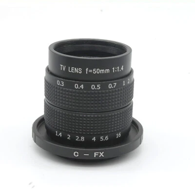 Fujian 50mm F1.4 CCTV Movie Lens for Fuji Fujifilm X-A2 X-A1 X-T1 X-E2 X-1M X-H1 - Image 1 of 4