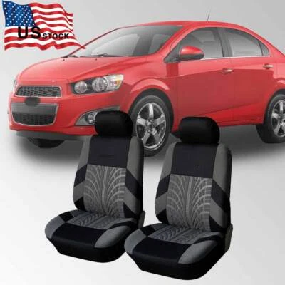 For Chevrolet	Sonic Black & Grey Front Seat Cover Protector Cloth LH & RH AE Foto 1 de 4