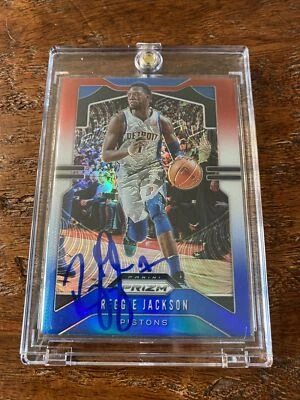 Reggie Jackson Signed Prizm Card Psa Dna Coa Autographed Pistons Clippers - Image 1 of 3