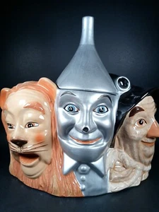 1997 Warner Bros. Wizard Of Oz Lion Tin Man & Scarecrow Head Cookie Jar IOB - Picture 1 of 12