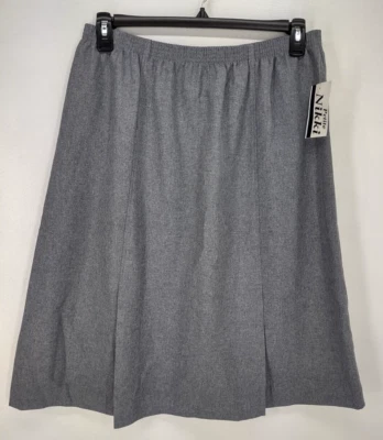 Falda NIKKI Petite para mujer talla 16P cintura elástica gris poliéster nueva con etiquetas Foto 1 de 4