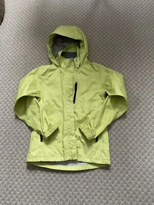 Girls REI Bright Yellow Hooded Rain Jacket- size 10-12 - Picture 1 of 4