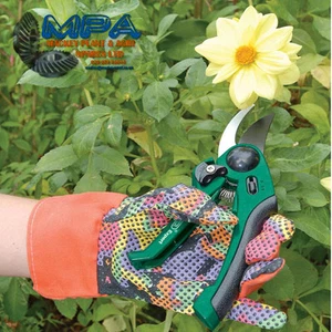 COTTON GARDENING GLOVES WITH PVC POLKA DOT SURFACE ON PALM SMALL/MEDIUM - Picture 1 of 2