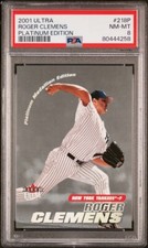 2001 Ultra Roger Clemens Platinum Medallion Edition 02/50 PSA 8 