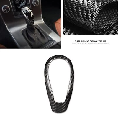 Carbon Fiber Center Gear Shift Cover Trim For Volvo S60 V40 2012 2013-2019 Black - Image 1 of 4
