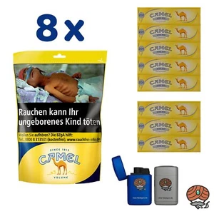 Camel Volumentabak Beutel 8x 96g + 1600 Camel Hülsen + 2 Sturmfeuerzeuge - Bild 1 von 5