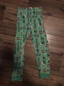 Boys MINECRAFT Green Creeper TNT Polar Bear Pajama Pants Size 8 - Picture 1 of 3