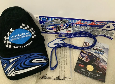 Mark Martin #6 ROUSH RACING NASCAR Hat, Daytona 500, Lanyard, Bumper Sticker Cover