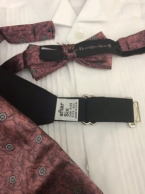 Men’s Print Cummerbund & Bow tie Set, Soft Packed To Save On Shipping. - Image 1 of 4