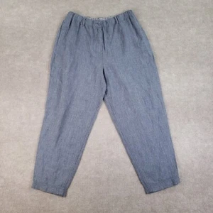 Poetry Pants Womens Size 12 Gray Tapered Leg Lightweight Linen Elastic Waist - Picture 1 of 15