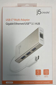 j5 Create USB-C Multi-Adaptor Gigabit Ethernet / USB 3.1 HUB NEW#1215