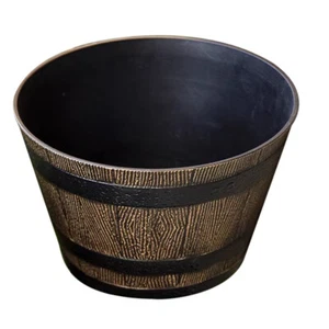 Barrel Pots Garden Decor Outdoor Planters Tree Flower Tray - Picture 1 of 12