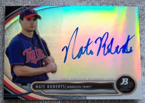 Minnesota Twins Nate Roberts Signed 2013 Bowman Platinum Auto Card