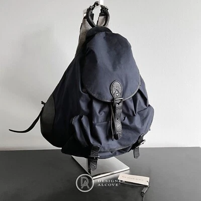 Mochila BURBERRY Korbin Mega Nova a Cuadros Azul Marino Oscuro Lona Cuero Mochila Foto 1 de 4