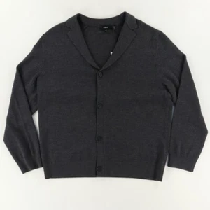 Theory Milo Cardigan Cashwool Merino Sweater Charcoal Men's 2XL - Picture 1 of 7