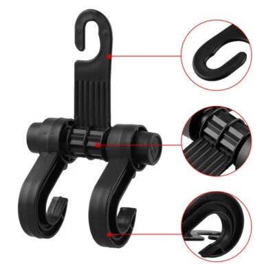 2PCS Headrest Seat Double Hook Holder Hanger Bag Organizer Vehicle Coat Hanger - Image 1 of 4