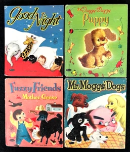 GOOD NIGHT, MOTHER GOOSE, & 2 more ~ Whitman Fuzzy Wuzzy Tell-A-Tale Books set - Bild 1 von 12