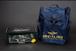 Bentley Speed 8 Auto Diecast Modellauto & Breitling Uhr Tornister blau Rucksack - Bild 1 von 6