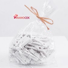 MOLLETTE MINI mollettine 48 PEZZI Legno bianco 3,5 Decorazioni Bomboniere Shabby