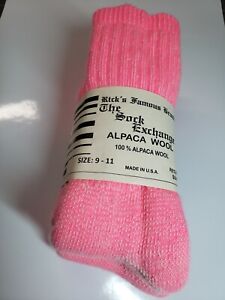 2 Pair Bundle 100% Alpaca Wool Socks Size 9-11 Heavy Warm Feet Made In USA