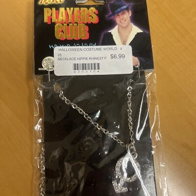 Players Club Hip Hop Silver Male Gender Pendant Necklace Costume Accessory - NEW - Image 1 of 4