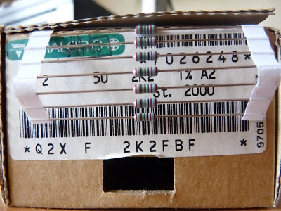 10 résistances couche métal 2K2 0,6W 1% 50ppm Vishay Draloric MK2