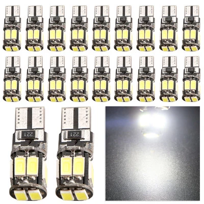 20PCS 12V T10 W5W 194 168 5630 10 SMD Can-bus Error Free 10 Led Interior Light - Image 1 of 4