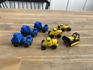 7 Vintage 1992 Tonka Diecast Farm Toy Tractor Truck 3.25" Lot Blue Yellow - Picture 1 of 11