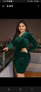 BNWT Gorgeous Velvet Ruched Christmas New Year Party Dress. Shein - Picture 1 of 2