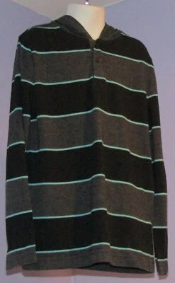 Camisa con capucha a rayas negras/grises/verde azulado Tony Hawk para niños S Foto 1 de 4