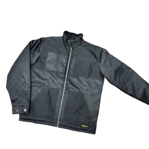 CAT Work Jacket Black Mens Large Zip Up Quilted Lining Winter Warm - Picture 1 of 12