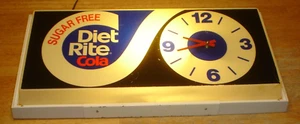 Vintage Sugar Free Diet Rite Cola Lighted Wall Clock / Advertising Sign - Works - Picture 1 of 12