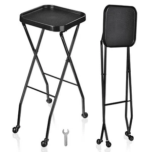 Salon Folding Rolling Tray Station Beauty Trolley Storage Cart For Barber Shop - Picture 1 of 10